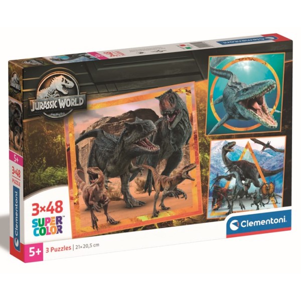 C - 3X48 - PUZZLE 3X48 SQUARE JURASSIC WORLD - 03-25314CLE
