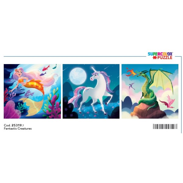 C - 3X48 - PUZZLE FANTASTIC CREATURES - 03-25319CLE