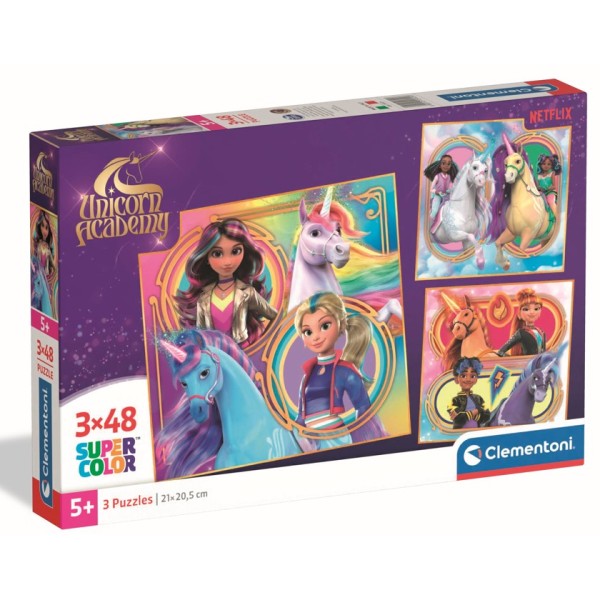 C - 3X48 PUZZLE UNICORN ACADEMY - 03-25325CLE