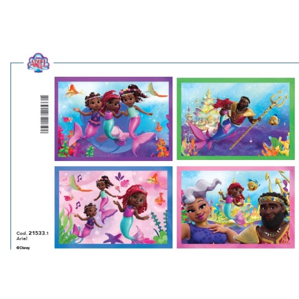 F - 4IN1 - PUZZLE DISNEY ARIEL - 03-21533CLE