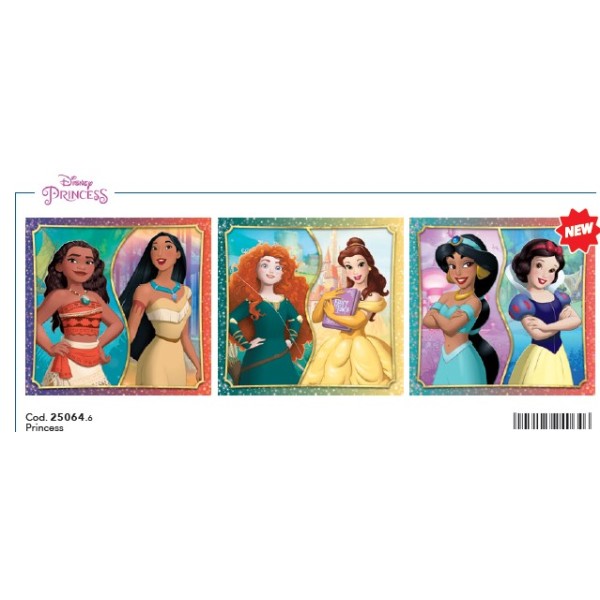 C - 3X48 - PUZZLE DISNEY PRINCESS - 03-25064CLE