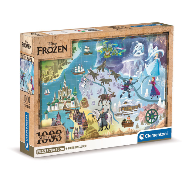 H - 1000 - PUZZLE 1000 DISNEY MAPS FROZEN - 03-39784CLE